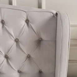 Costello Upholstered Tufted Fabric Queen Bed Set By Christopher Knight Home - Ivory -Bed Frame Shop 8fa7cbf9 af5e 4db6 a8dd 7b4a7304fec4