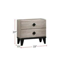 Nightstand With 2 Drawers Storage - Cream -Bed Frame Shop 903c5e5e 84de 49a9 aa89 48504524b25c