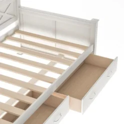 Nestfair Twin Size Daybed With 2 Large Drawers - White -Bed Frame Shop 9103aa5d 8882 4290 a1d4 7e18a900693e