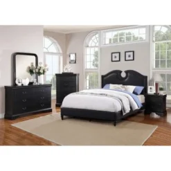 22" Wide Nightstand With Drawers - Black -Bed Frame Shop 91118076 840e 4d0b 8e52 72cff2c49501