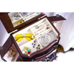 Hives & Honey Meg Walnut Jewelry Armoire - 11.5"w X 8.5"d X 34"h - Brown -Bed Frame Shop 91792583 4983 4952 938e 9eb3264ca074