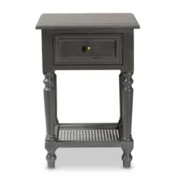 Baxton Studio Sheldon Modern And Contemporary Vintage Grey Finished Wood 1-Drawer End Table - 1-drawer -Bed Frame Shop 91996abd b65a 4b56 a509 4a2fb1e19571