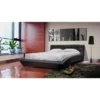 Greatime Vinyl Platform Bed - King-Dark Brown