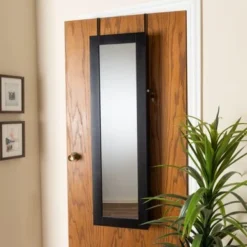 Baxton Studio Richelle Modern Wood Hanging Jewelry Armoire With Mirror - White -Bed Frame Shop 923aab24 22b1 464e 90a3 2e7adfe9acd8