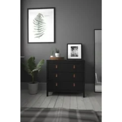 Porch & Den Madrid 3 Drawer Chest - Black Matte -Bed Frame Shop 92963068 c41d 4c3b b874 fa5169447289