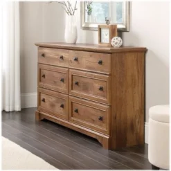 Sauder - Palladia Collection 6-Drawer Dresser - Vintage Oak -Bed Frame Shop 93020bc1 b6f5 553d 9d67 94421193357e