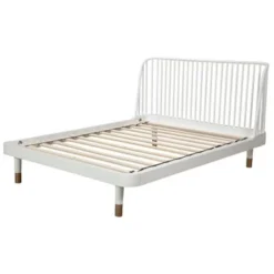 Alpine Furniture Madelyn Slat Back Wood Platform Bed In White - King -Bed Frame Shop 93a02594 c2f5 4920 8ccb d98a4fb7b8d7