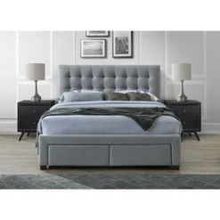DG Casa Kyla Grey Wood/Fabric 4-drawer Platform Storage Bed Frame - Queen -Bed Frame Shop 93c59572 4b48 49bc 955b 9c8ad9a4bef4