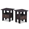 Porch & Den Cooper Square End Table/ Nightstand - Two Tables - Dark Walnut