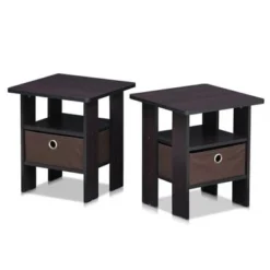 Porch & Den Cooper Square End Table/ Nightstand - Two Tables - Dark Walnut