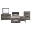 Picket House Furnishings Madison Twin Storage 5PC Bedroom Set - Grey - Twin - 5 Piece