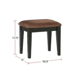 Wood And Mirror Vanity Set With Stool - Black -Bed Frame Shop 94df13b9 d744 4f90 a299 e933ceae308b