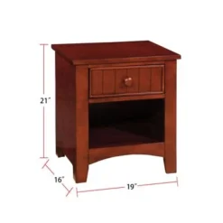 Wooden Nightstand With A Drawer - Cherry -Bed Frame Shop 95197a6f f73c 4c62 b545 6b775217616a