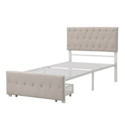 Nestfair Metal Storage Platform Bed With Big Drawer - Grey - Queen -Bed Frame Shop 95662faa 81b2 4750 916e 3e640eaa032c