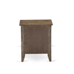 2-Piece Granbury Bed Set - Dark Brown Faux Leather Bed With Black Legs - Distressed Jacobean End Table (Bed Size Option) - GB25F-1GA07 -Bed Frame Shop 95a4f635 9d44 4088 8200 0bc27f823570