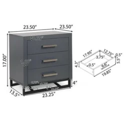 Beeson 2 Piece 5 Drawer Dresser And Nightstand Bedroom Set By Christopher Knight Home - Charcoal Gray/Black -Bed Frame Shop 95b48408 c683 4093 ac03 134df1540f2f