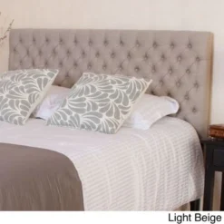 Jezebel Adjustable Full/Queen Tufted Headboard By Christopher Knight Home - Light Beige Fabric