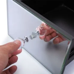 Mirrored Nightstand With 3 Drawers - Silver -Bed Frame Shop 969cc737 927c 4ae3 bd58 c99c565fc3f0