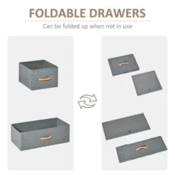 HOMCOM 5-Drawer Dresser Tower 4-Tier Storage Organizer With Steel Frame Wooden Top For Bedroom Hallway Closets - Grey -Bed Frame Shop 96e8ab77 7eb1 47f0 9e74 8bdab99ac27e