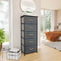 Pellebant 5 Drawers Vertical Storage Tower Organizer - Green - 5-drawer -Bed Frame Shop 97144905 9079 4e7e 8f88 ee5441155478