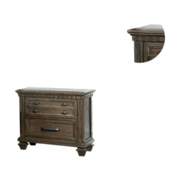 2-Drawer Wood Nightstand In Rustic Brown Finish - Rustic Brown - 2-drawer -Bed Frame Shop 9744f309 9b2a 4721 b87c dd25a8a602b5