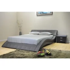 Greatime B1041-1 Wave-like Shape Upholstered Modern Platform Bed - Queen - White -Bed Frame Shop 97dc968a aed3 4c58 a1aa eac9adb6d2f6