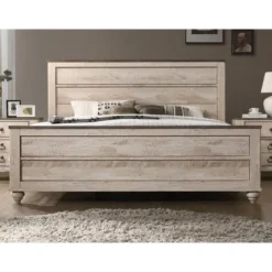 Roundhill Furniture Imerland Contemporary White Wash Finish 4-Piece Bedroom Set, Queen - White-Wash - Queen - 4 Piece -Bed Frame Shop 98975af8 a337 4ac1 886c 54dcb6c194e4