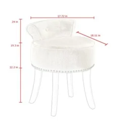 Copper Grove Meghri Velvet Vanity Stool - Grey -Bed Frame Shop 98c02d11 cd60 4573 bea5 ab6cfe03baa2