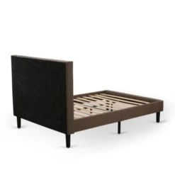 3 Pc Bedroom Set - Platform Bed Frame With Brown Linen Fabric - Button Tufted Headboard- 2 Nightstand (Bed Size Options) - KD18Q-2HI08 -Bed Frame Shop 98efbcb3 a884 4cad b47c 4b541616496a