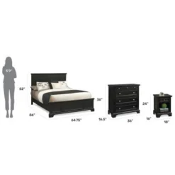 Copper Grove Oastler 3-piece Queen Bed, Nightstand, And Chest Set - Black - Queen - 3 Piece -Bed Frame Shop 99339df8 e726 4ab1 b94e 317b93855a84