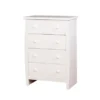 Four Drawer Solid Wood Chest With Round Pull Out Knobs, White - 4-drawer