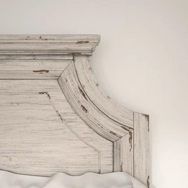 Palisade Distressed Antique White Panel Headboard By Greyson Living - King 4 Palisade Distressed Antique White Panel Headboard By Greyson Living - King - Image 4