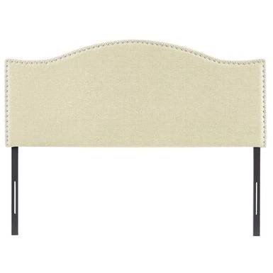 Catalina Upholstered Headboard With Nailhead Trim, Height Adjustable Headboard, Modern Head Board, Fabric Headboard - Queen,Cream 3 Catalina Upholstered Headboard With Nailhead Trim, Height Adjustable Headboard, Modern Head Board, Fabric Headboard - Queen,Cream - Image 3
