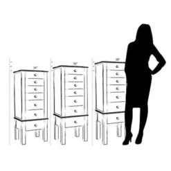 Hives & Honey Meg Walnut Jewelry Armoire - 11.5"w X 8.5"d X 34"h - Brown -Bed Frame Shop 9a3a5112 2cec 4b9b a96f 022ced9b79fa