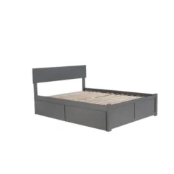 Orlando Full Platform Bed With Footboard And 2 Bed Drawers In Gray - Full -Bed Frame Shop 9a758ee2 1e63 4b25 ad3a 881226c0a56c