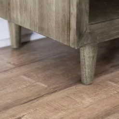 Abbyson Retro Mid Century Wood Nightstand With USB Ports - Grey -Bed Frame Shop 9a890f69 29bd 4f8a 9a47 45c52a04dac2