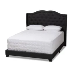 Contemporary Bed By Baxton Studio - Charcoal - King