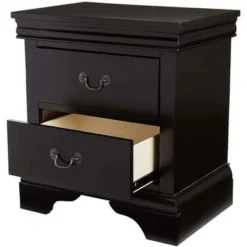 22" Wide Nightstand With Drawers - Black -Bed Frame Shop 9bb7b443 da3c 468d 8aa0 8379c9bece59