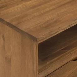 Aldo 1 Drawer Nightstand In Brown Oak Wood With Black Metal Legs -Bed Frame Shop 9c009f60 e602 41fd b4e8 2cd4e4a63b83