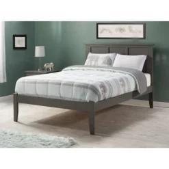 Madison Full Platform Bed With Open Foot Board Grey - Full -Bed Frame Shop 9cb74010 3974 41b3 9b97 27b7bcab5cae