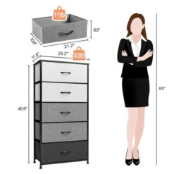 5 Drawers Vertical Dresser Storage Tower Organizer Unit For Bedroom - Brown - 5-drawer -Bed Frame Shop 9d6dcc34 ac1d 4ead 8367 53133254723d