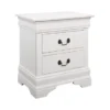 Wood Nightstand With 2 Drawers In White - White