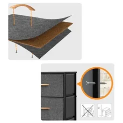 Pellebant 5 Drawers Vertical Storage Tower Organizer - Beige&yellow&orange&blue - 5-drawer -Bed Frame Shop 9e7ff67b 844b 457e b7b3 9b6827eef73b