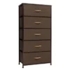 5 Drawers Vertical Dresser Storage Tower Organizer Unit For Bedroom - Brown - 5-drawer