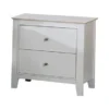 2-Drawer Modern Wood Nightstand, White - White - 2-drawer