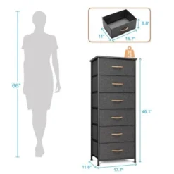 VredHom 6 Drawers Vertical Dresser Storage Tower - Grey - 6-drawer -Bed Frame Shop 9edea9ae 1f65 4735 a28b 8bae78409f61