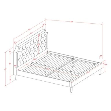 2-Piece Furniture Set With Frame - Distresses Jacobean Night Stand - Brown Faux Leather And Black Legs(Bed Size Options) - GB28F-1DE07 14 2-Piece Furniture Set With Frame - Distresses Jacobean Night Stand - Brown Faux Leather And Black Legs(Bed Size Options) - GB28F-1DE07 - Image 14