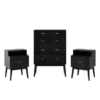 Curtisian 3 Piece 5 Drawer Dresser And Nightstand Bedroom Set By Christopher Knight Home - Black