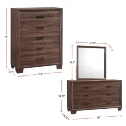 Wooden Twin Panel Bedroom Set In Medium Warm Brown - 4 Piece -Bed Frame Shop a0226c7b 3605 447d 8589 94bc739c6376