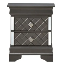 Verona Mirrored Wood 2-drawer Nightstand - Charcoal -Bed Frame Shop a074d57f 133d 4e50 85e0 27dfb8d4bbbe